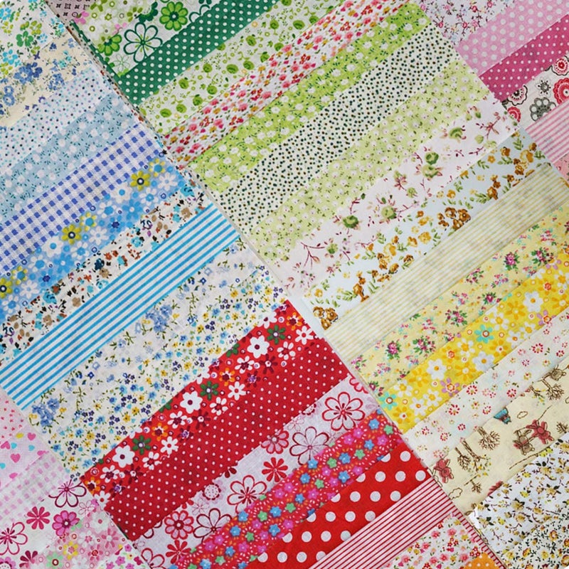 Phantomon 50pcs 8inch x 8inch Cotton Fabric Craft Precut Square Patchwork Sheets for Quilting, Sewing, Scrapbooking (8Inch x 8Inch) - Image 1